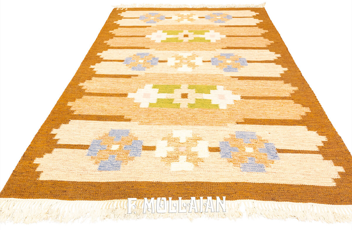 Scandinavian Rug Signed LM Brown/Beige Color n°:741653